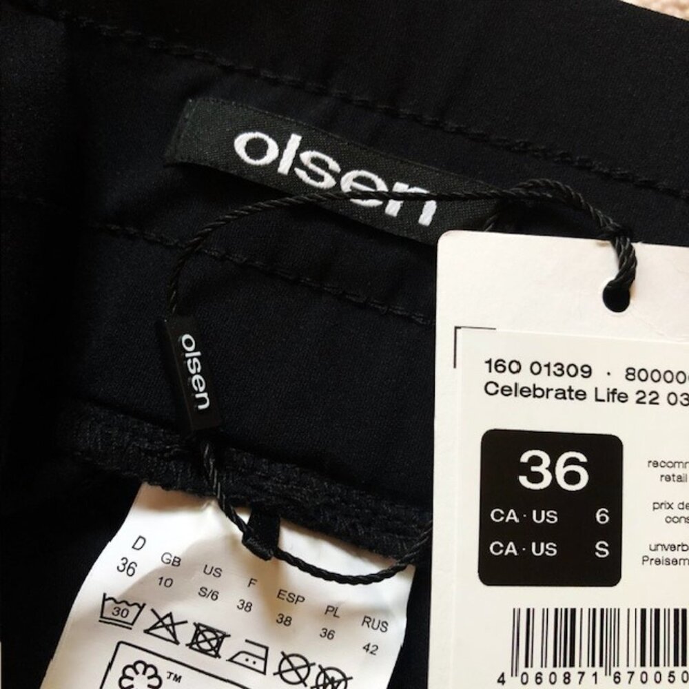 NWT OLSEN Knee-length Pencil Skirt with Drawstring Waist & Pockets, Size 36 / 6 - Picture 10 of 11